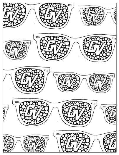 GVSU Coloring Page of GVSU glasses